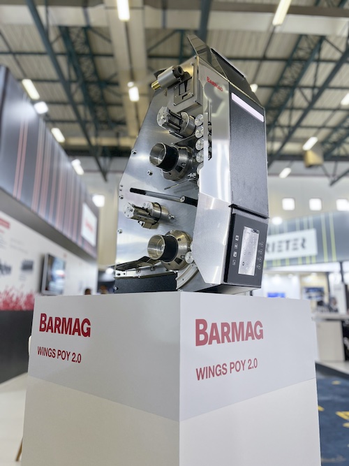 Part of the new POY 2.0 spinning concept is the new WINGS POY 2.0 winder, which features an automatic string-up function for the first time. © 2026 Barmag