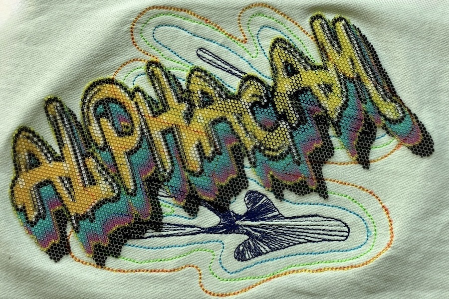 Embroidery (Sigmaringen Fashion College), with 3D printing by StratasysAlphacam (Reiner Knochel) © 2026 GUNOLD