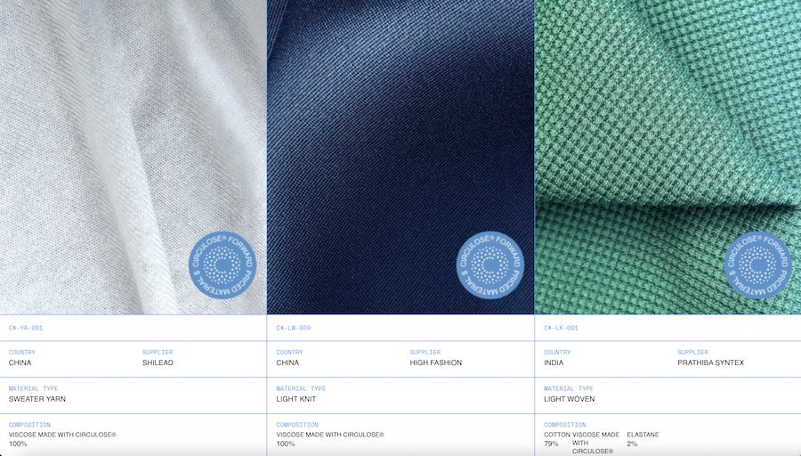 Screenshot from the CIRCULOSE® Forward Material Library © 2025 Circulose Screenshot from the CIRCULOSE® Forward Material Library © 2025 Circulose