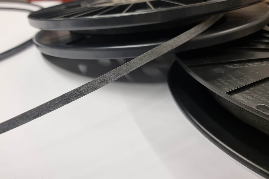 Tapes for high-performance applications made from recycled carbon fibers. © 2025 DITF Tapes for high-performance applications made from recycled carbon fibers. © 2025 DITF