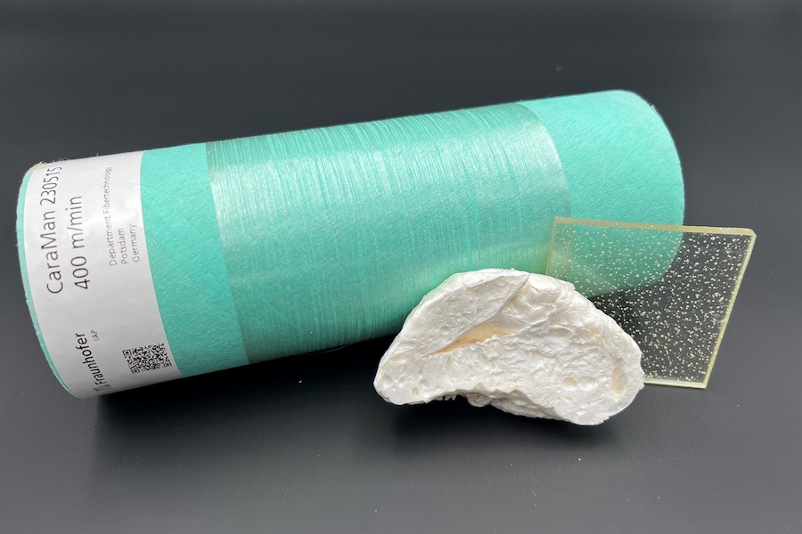 Monofilaments, foams and plastic glasses made from Caramide. © Fraunhofer IGB Monofilaments, foams and plastic glasses made from Caramide. © Fraunhofer IGB