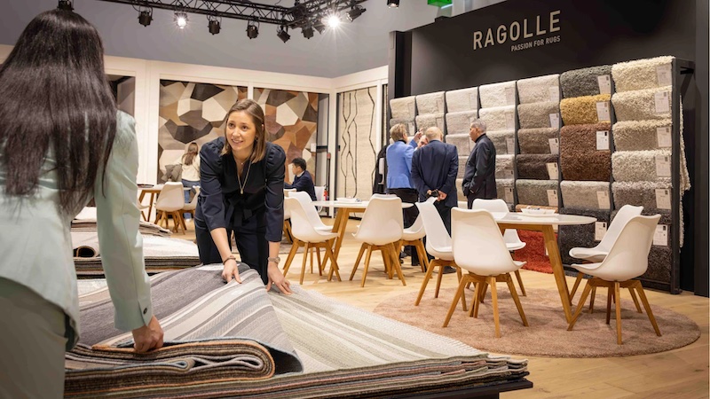 The new area ‘Belgian Textiles’ is initiated by the association Fedustria and the exhibitor Ragolle Rugs. Photo: Messe Frankfurt. © 2024