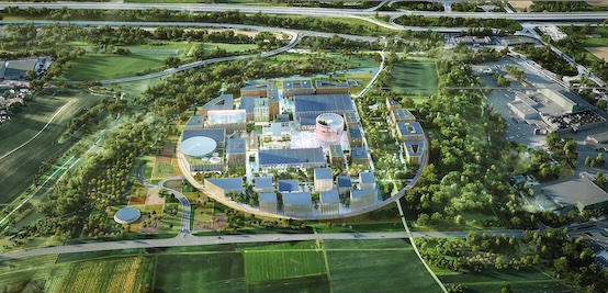IPAI Campus: By the end of 2027, the first buildings of the AI hotspot, which is unique in Europe, will be ready for occupancy and will become the home of the community on 23 hectares. © Ipai
