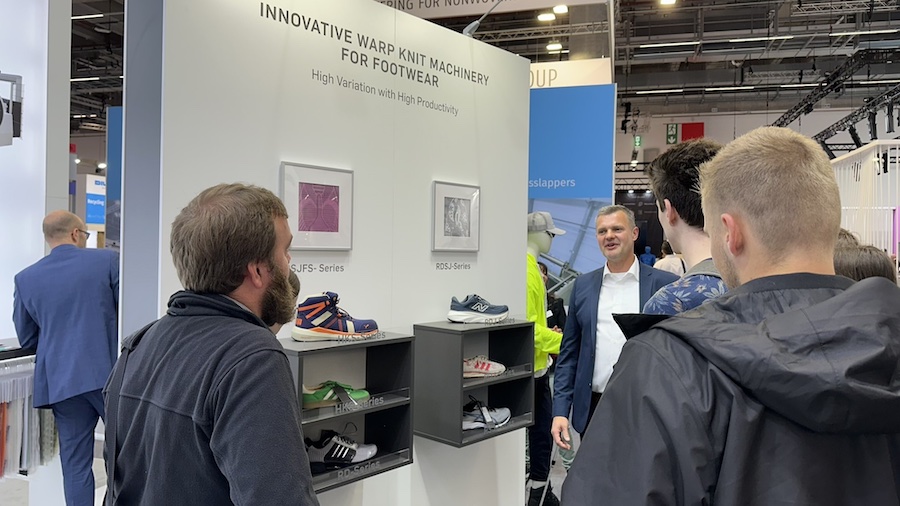 Footwear presentation at the booth © 2026 KARL MAYER
