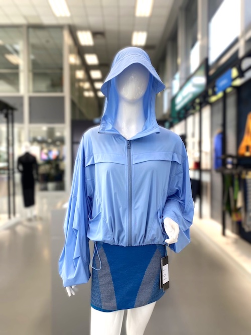 Outdoor clothing with sun protection made from a new tricot fabric in E44 has been the big hit on the KARL MAYER stand at ITMA ASIA + CITME 2024 © 2024 KARL MAYER