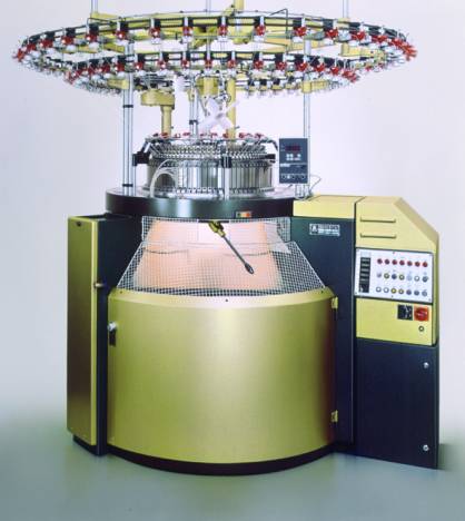 This is how a Relanit looked 30 years ago: Relanit 4, one of the machines presented on ITMA in 1987, works with four needle tracks (c) 2017 Mayer & Cie. This is how a Relanit looked 30 years ago: Relanit 4, one of the machines presented on ITMA in 1987, works with four needle tracks (c) 2017 Mayer & Cie.