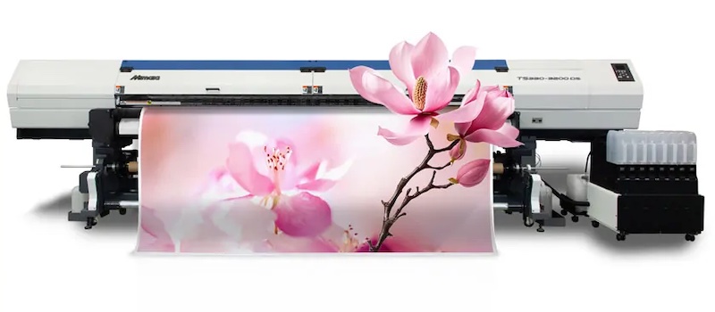 Mimaki’s TS330-3200DS dual capabilites allows it to offer both direct sublimation printing on fabric and sublimation transfer printing on paper © 2024 Mimaki