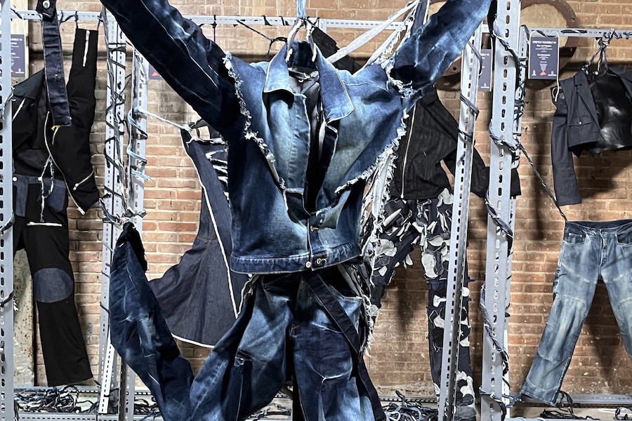 Bowie Klassens design in the House of Denim’s ‘Stretch Yourself’ exhibition © 2025 Monforts Bowie Klassens design in the House of Denim’s ‘Stretch Yourself’ exhibition © 2025 Monforts