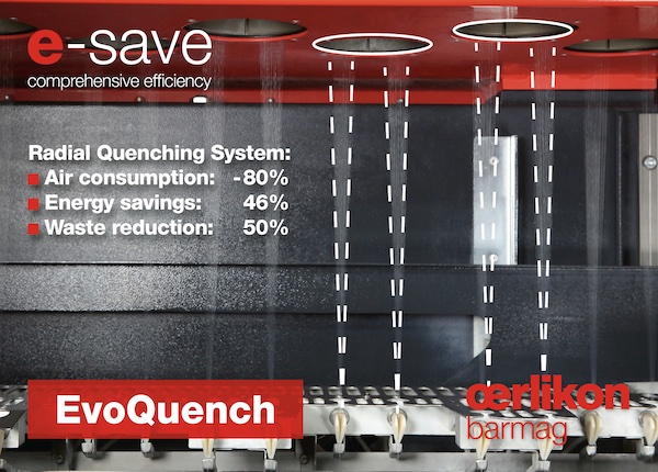 The EvoQuench radial quenching system is a real cash cow thanks to its up to 80 % lower air conditioning requirement © 2024 Oerlikon