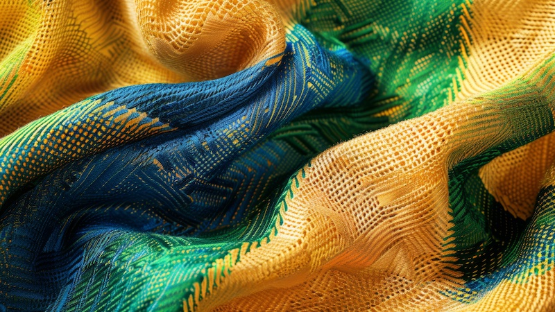 Fabric in Brasil colors for Febratex © 2024 Saurer