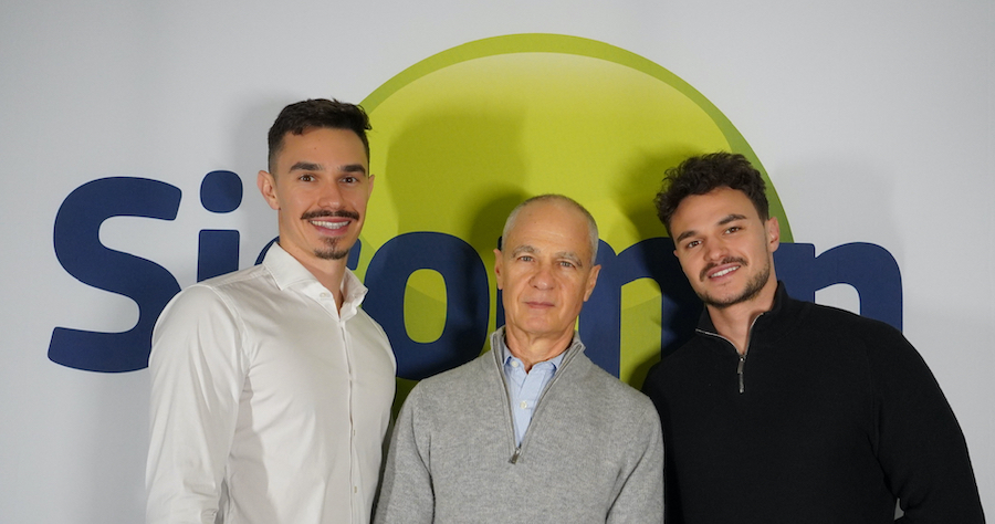 Philippe Marcovich with his two sons. Ken Marcovich (left) will step into the role of CEO of Sicomin, whilst Sam Marcovich (right) will work with Philippe on ACCWing and MAXCORE © 2025 Sicomin