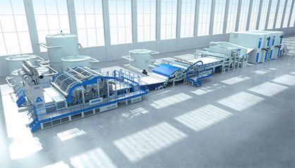 New neXline wetlace CP for the production of pulp-based biodegradable wipes © ANDRITZ New neXline wetlace CP for the production of pulp-based biodegradable wipes © ANDRITZ
