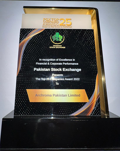 Archroma Pakistan honored in coveted PSX Awards. (Photo: Archroma)