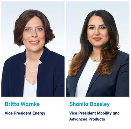 Britta Warnke, VP Energy & Shanila Baseley, VP Mobility & Advanced Products at Borealis © Borealis Britta Warnke, VP Energy & Shanila Baseley, VP Mobility & Advanced Products at Borealis © Borealis