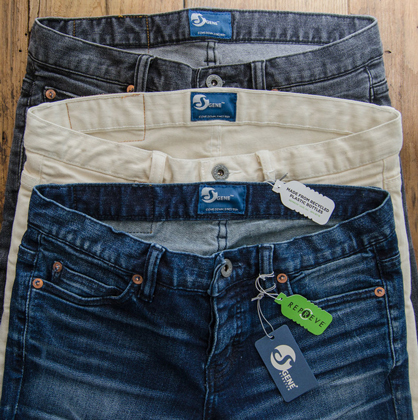 S GENE® with REPREVE® combines the advanced stretch technology of S GENE from Cone Denim, with the superior sustainability and performance of REPREVE recycled polyester fiber from Unifi. (c) 2017 Cone Denim / Unifi S GENE® with REPREVE® combines the advanced stretch technology of S GENE from Cone Denim, with the superior sustainability and performance of REPREVE recycled polyester fiber from Unifi. (c) 2017 Cone Denim / Unifi