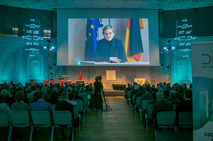 The Parliamentary State Secretary in the Federal Ministry of Economics and Technology, Dr. Franziska Brantner MdB, was connected live for her speech. Photo: DITF The Parliamentary State Secretary in the Federal Ministry of Economics and Technology, Dr. Franziska Brantner MdB, was connected live for her speech. Photo: DITF