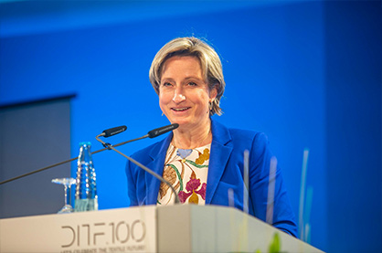 Minister Dr. Nicole Hoffmeister-Kraut, MdL, praised the importance of the DITF for Baden-Württemberg's textile industry. Photo: DITF Minister Dr. Nicole Hoffmeister-Kraut, MdL, praised the importance of the DITF for Baden-Württemberg's textile industry. Photo: DITF