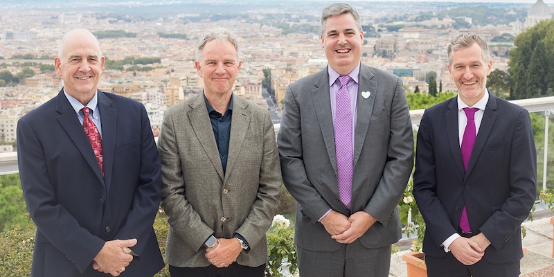 (l to r) Tony Fragnito, President & CEO, INDA; Mikael Staal Axelsen, CEO, Fibertex Personal Care, EDANA Board Chair; Mark Thornton, Vice President, The Procter & Gamble Company, INDA Board Chair; and Murat Dogru, General Manager, EDANA © 2024 INDA