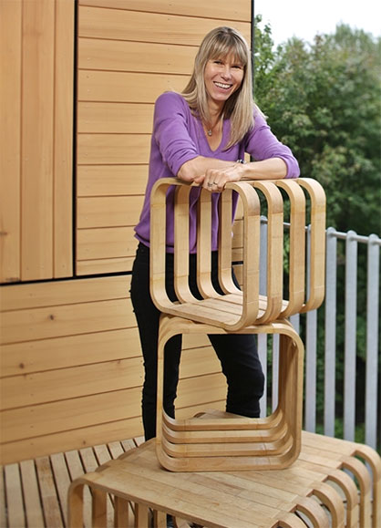 Tanja Zimmermann on the balcony of the NEST unit 