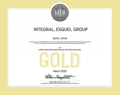 LEED Gold Certification © 2023 Esquel group