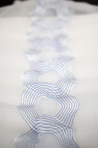 Conductive warp-knitted textile from the TEXTILE CIRCUIT platform  (c) 2019 KARL MAYER