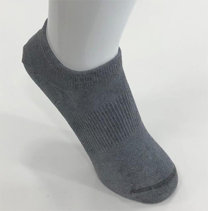 Sample sock made with Nanofront® recycled-polyester nanofiber © 2021 Teijin Sample sock made with Nanofront® recycled-polyester nanofiber © 2021 Teijin