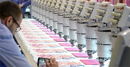 Pic: Fast and attractive: High-speed embroidery machine for decorative applications / Source: Messe Frankfurt Exhibition GmbH