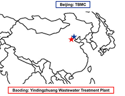 Toray Bluestar Membrane is near the Yindingzhuang Wastewater Treatment Plant © 2022 Toray
