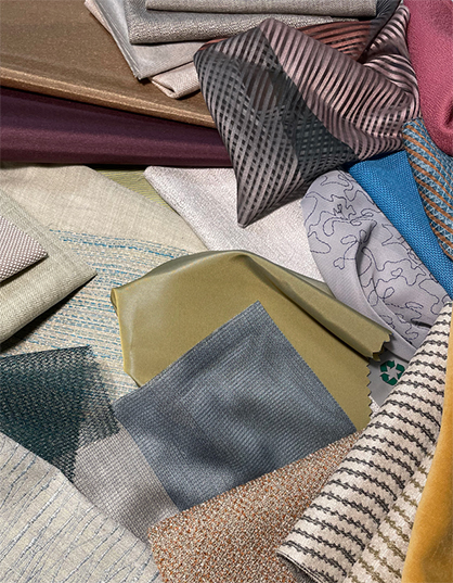 © Photo: Indorama Ventures Fibers Germany GmbH | Selection of fabric submissions for the Trevira CS Fabric Competition 2024 on the theme #MySustainableStay